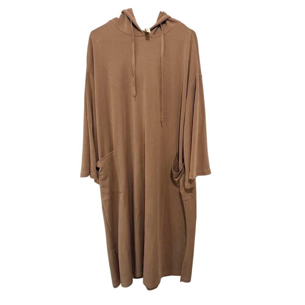 Nap oversized lounge hooded dress tan size med